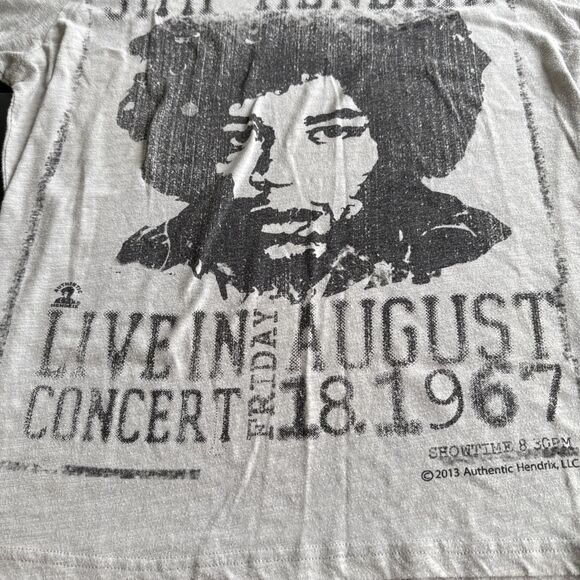 WOMENS Jimi Hendrix Graphic Grey TShirt Sz L  V-Neck Good Used Condition - Picture 4 of 10